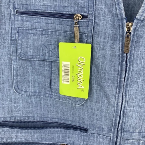 Men's Linen Hunting Travel Utility Vest - SZ 2XL - Multi-Pocketed M560 - Picture 5 of 12